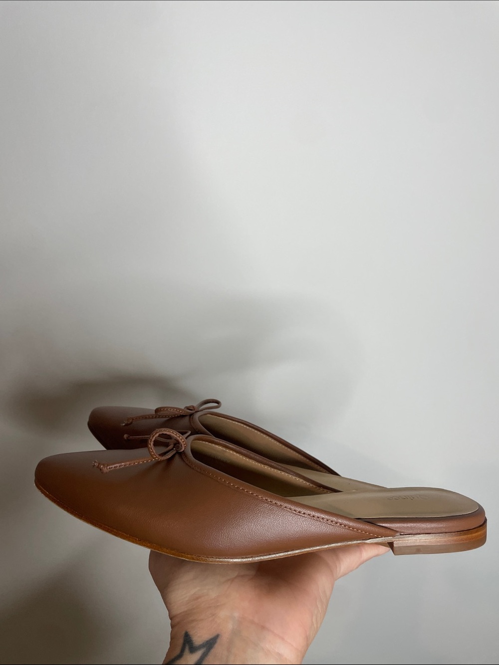 Quince | Women’s Brown Italian Leather Pointed Mules Size 8 - Picture 4 of 6